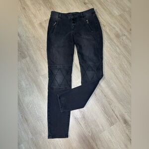 DL1961 Florence Ankle Moto Skinny Jeans Black Stretch Mid Rise Size 27